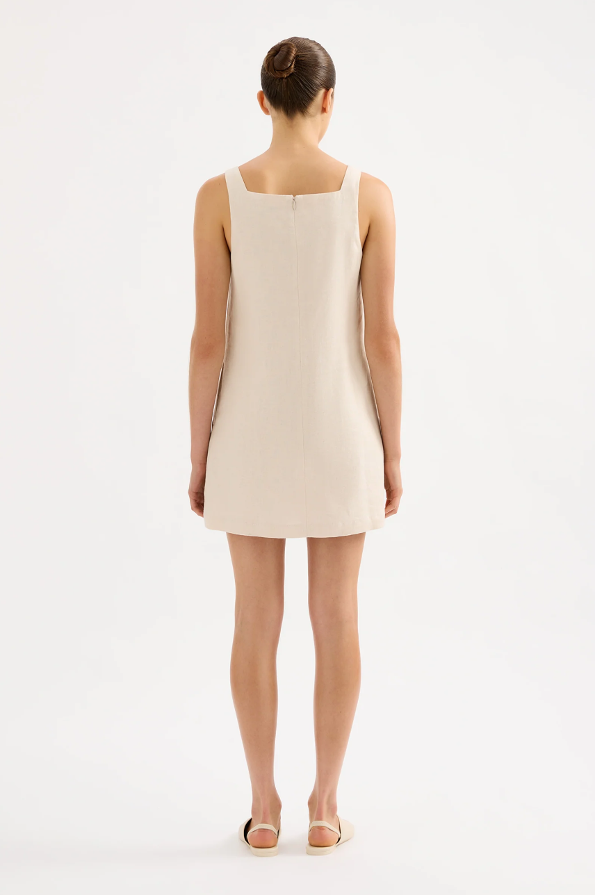 Eden Linen Mini Dress- Cream