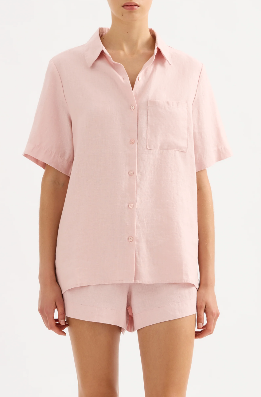 Blake Linen Shirt- Quartz