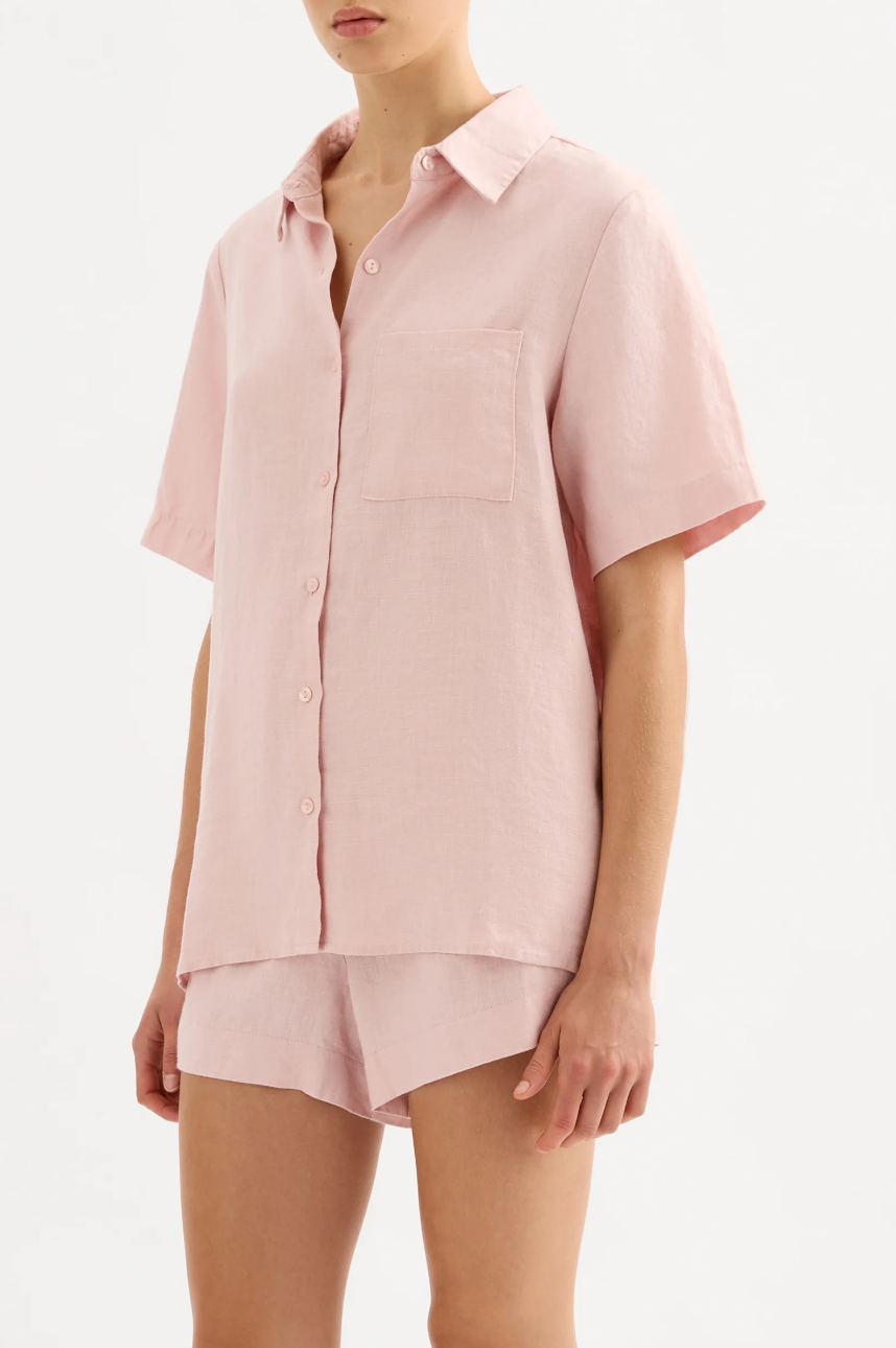 Blake Linen Shirt- Quartz