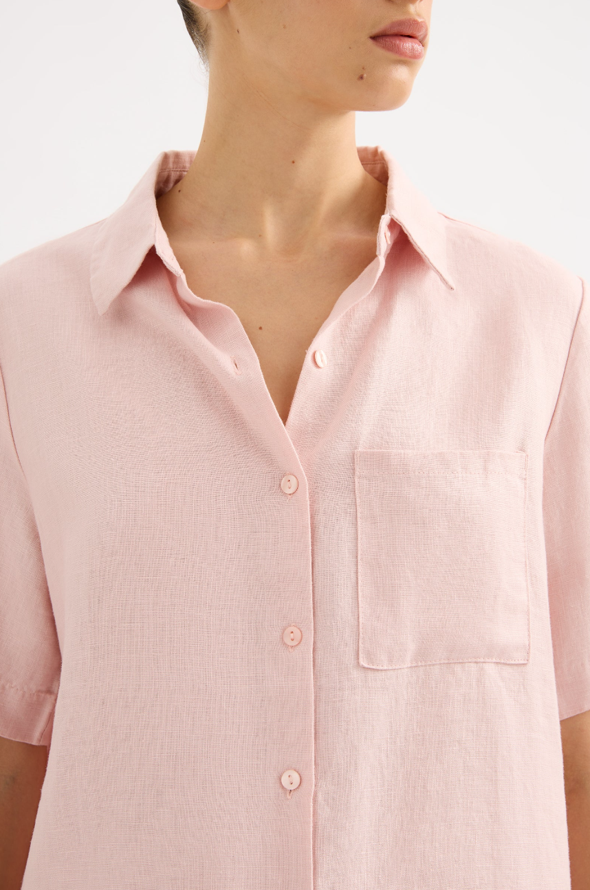 Blake Linen Shirt- Quartz