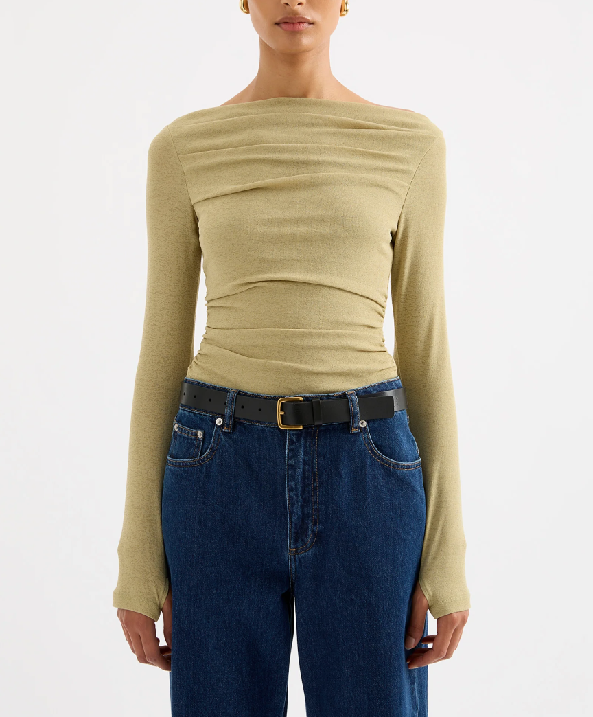 Ziel Off Shoulder Top- Matcha