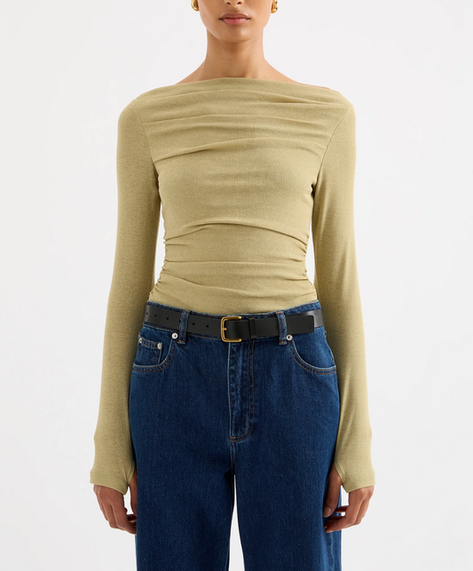 Ziel Off Shoulder Top- Matcha