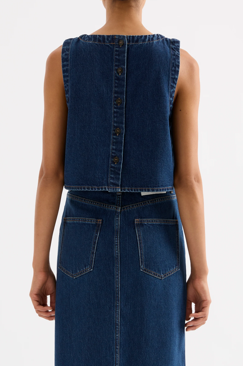 Sia Denim Top- Force Blue