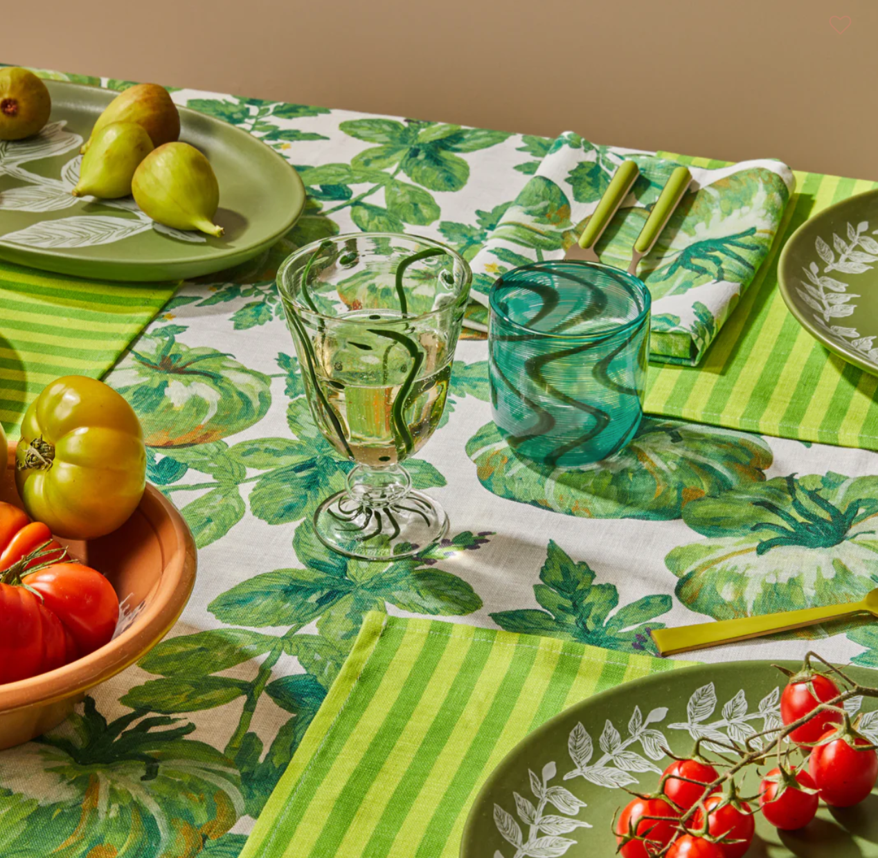 Green Swirl Tumbler Glasses (set of 2)