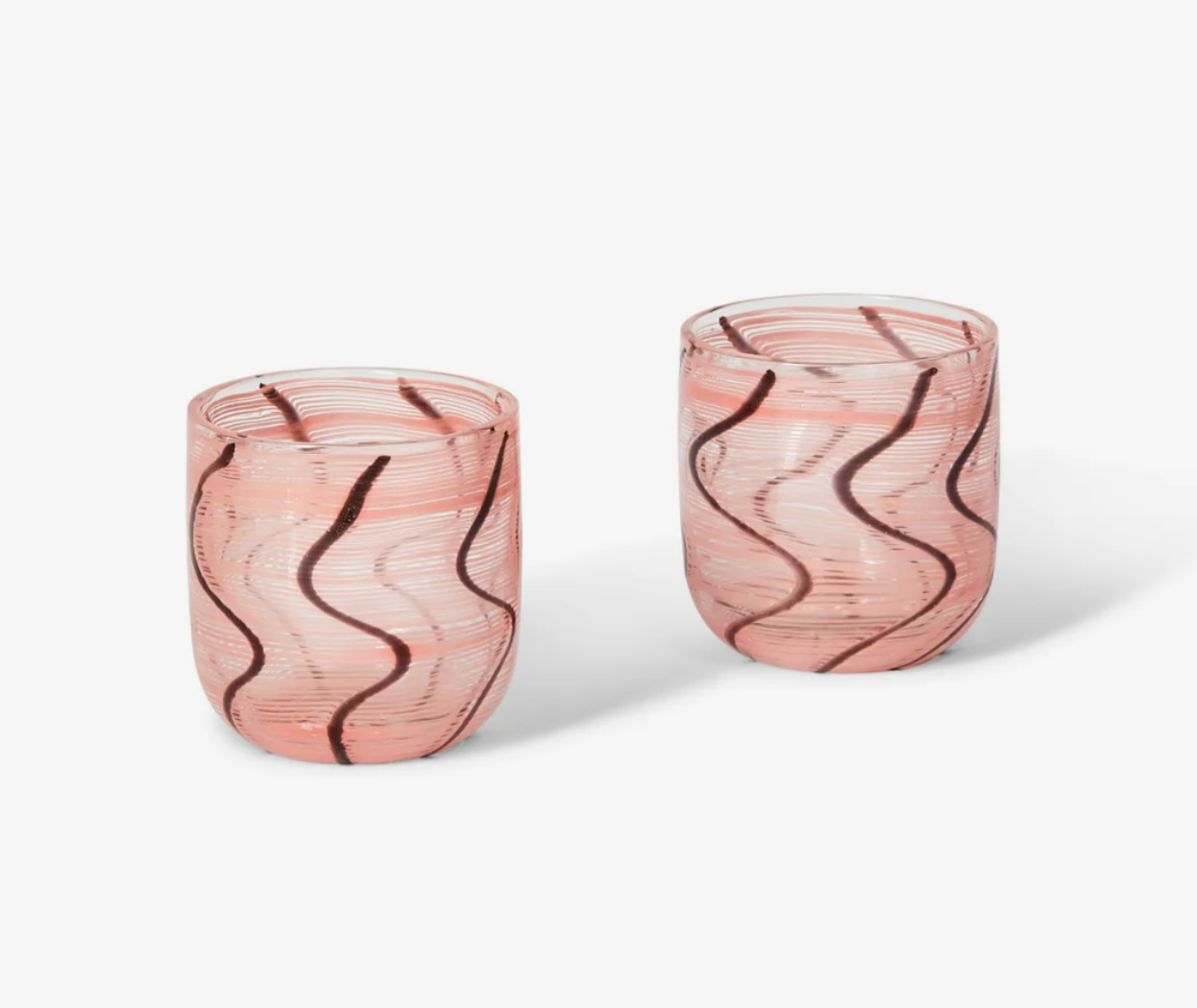 Pink Swirl Tumbler Glasses (set of 2)