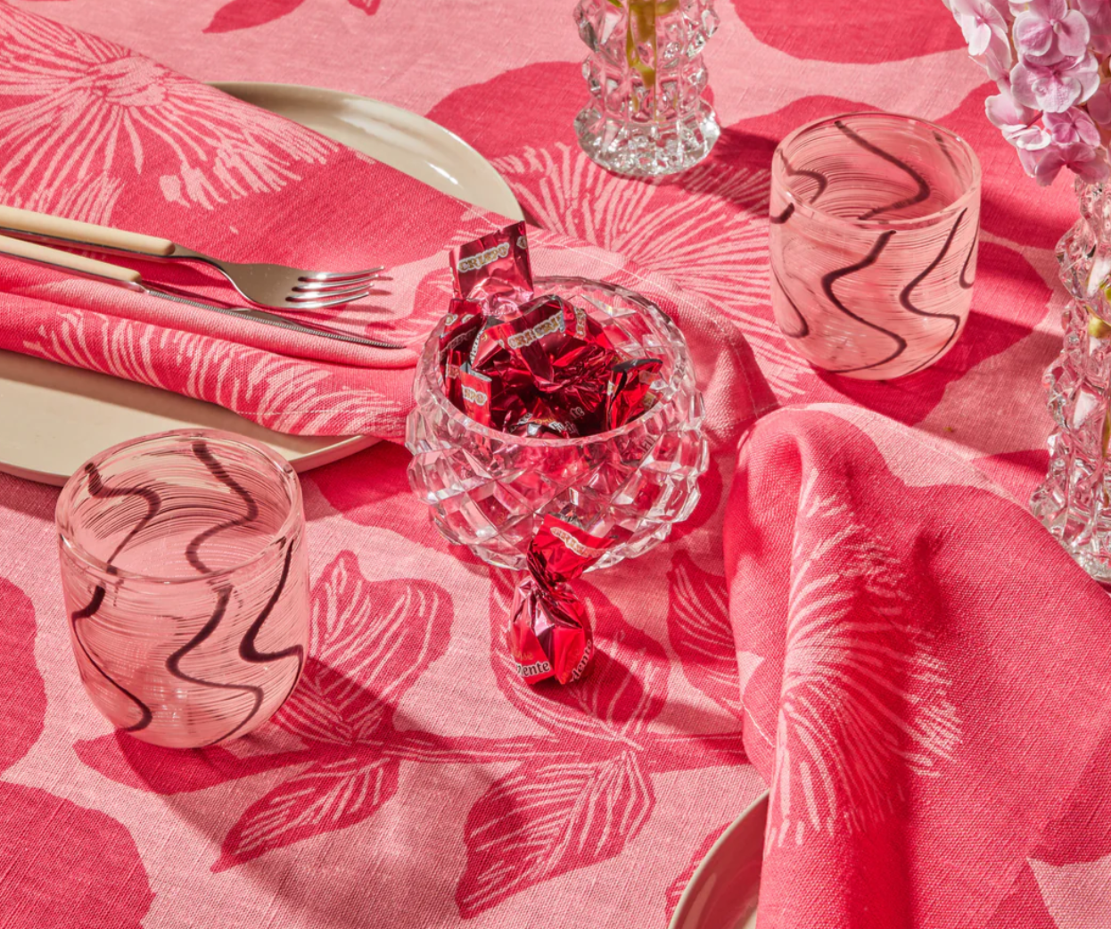 Pink Swirl Tumbler Glasses (set of 2)