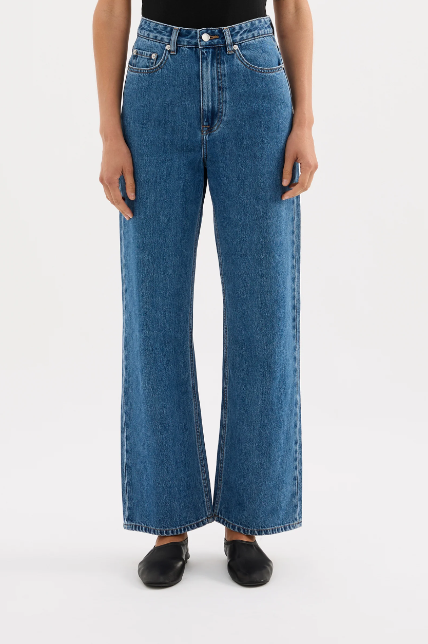 Organic Relaxed Leg Jean- Royal Blue