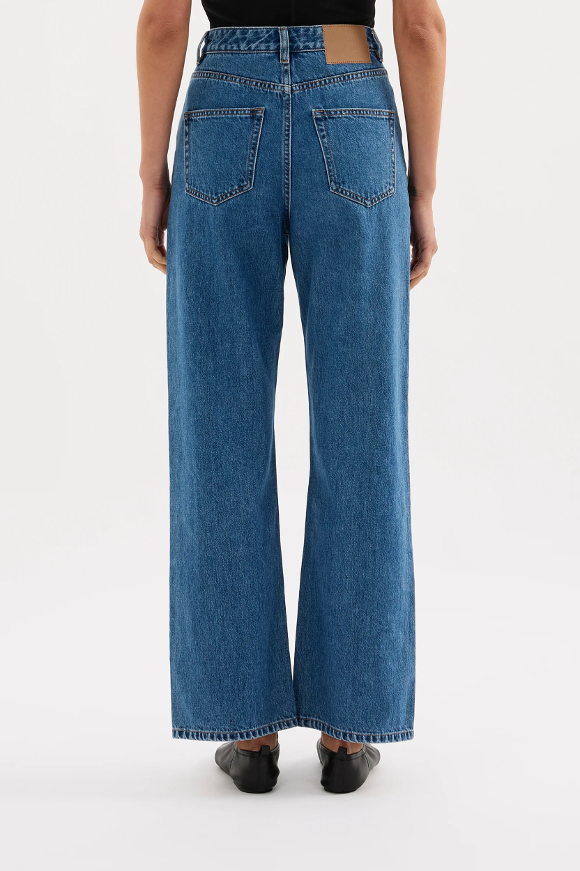 Organic Relaxed Leg Jean- Royal Blue