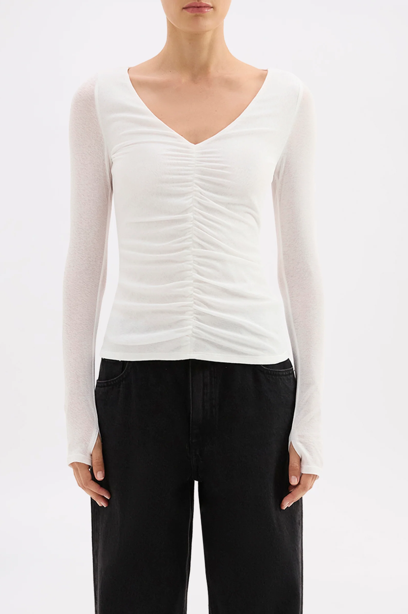 Gigi Mesh Top- Salt