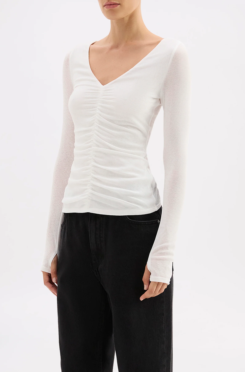 Gigi Mesh Top- Salt