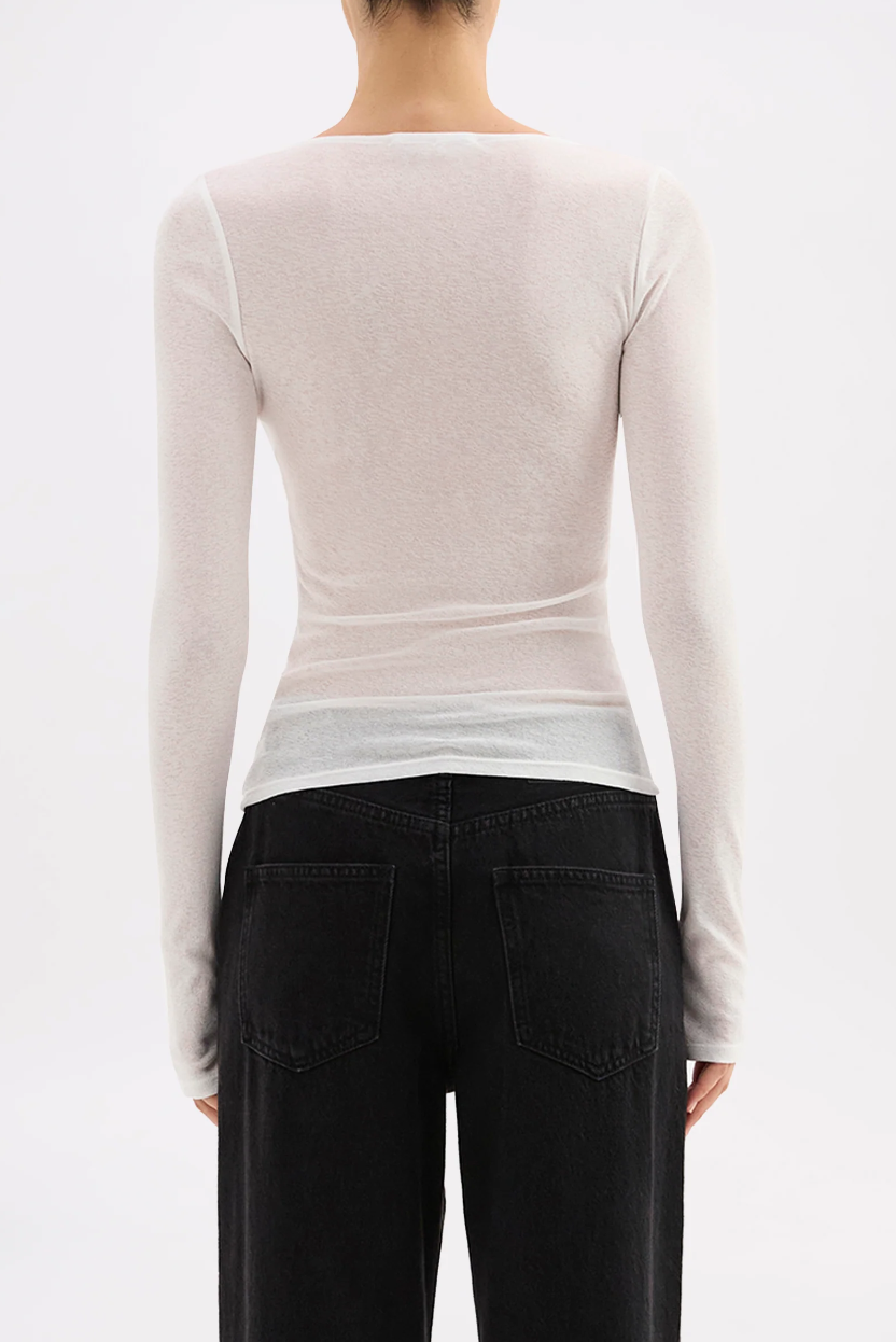 Gigi Mesh Top- Salt