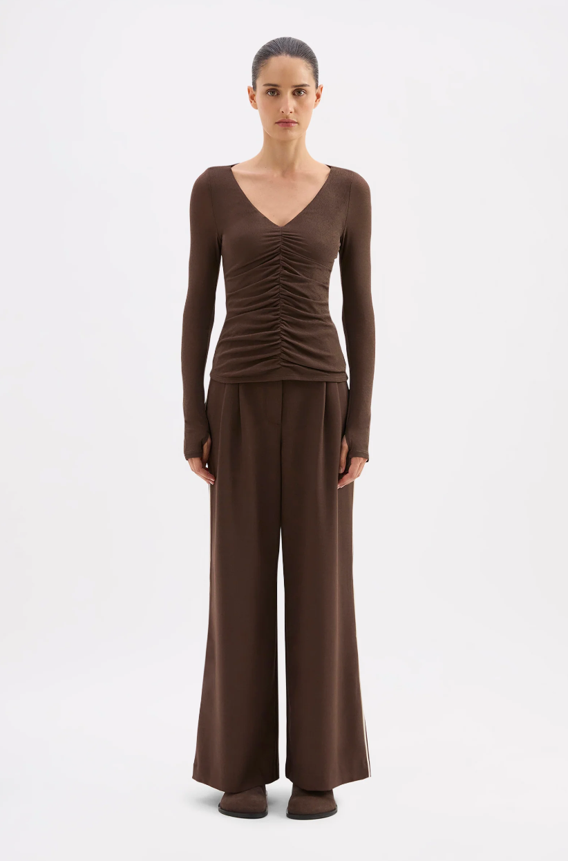 Gigi Mesh Top- Walnut