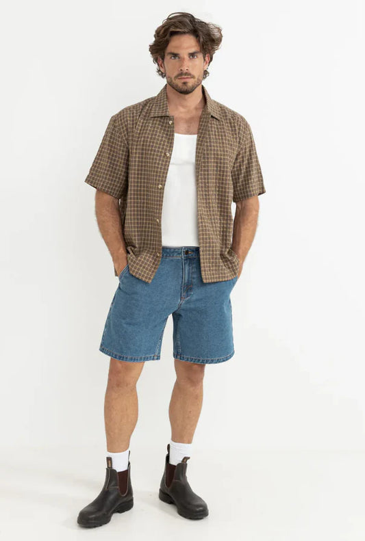 Colby Check SS Shirt - Vintage Brown