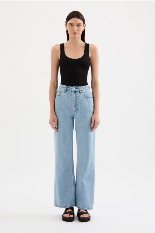 Organic Relaxed Leg Jean - Light Blue