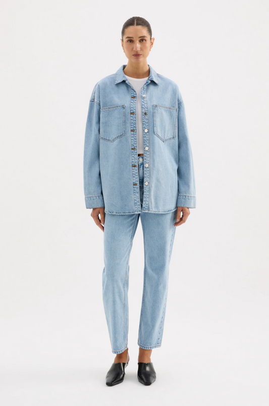 Organic Denim Overshirt - Soft Blue