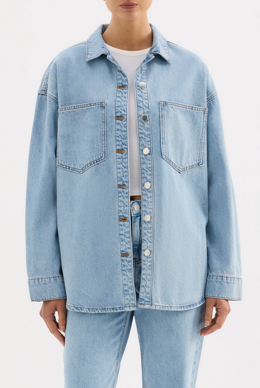 Organic Denim Overshirt - Soft Blue