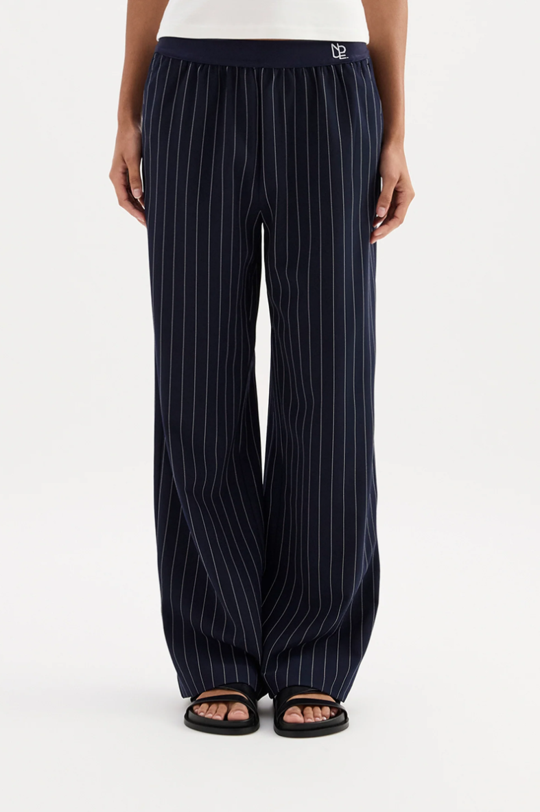 Maree Pinstripe Pant - Midnight Stripe