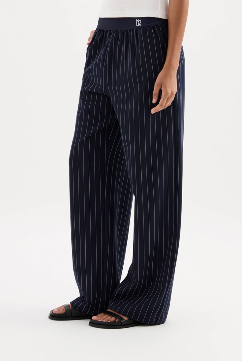 Maree Pinstripe Pant - Midnight Stripe