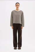 Organic Stripe LS Tee - Espresso Stripe