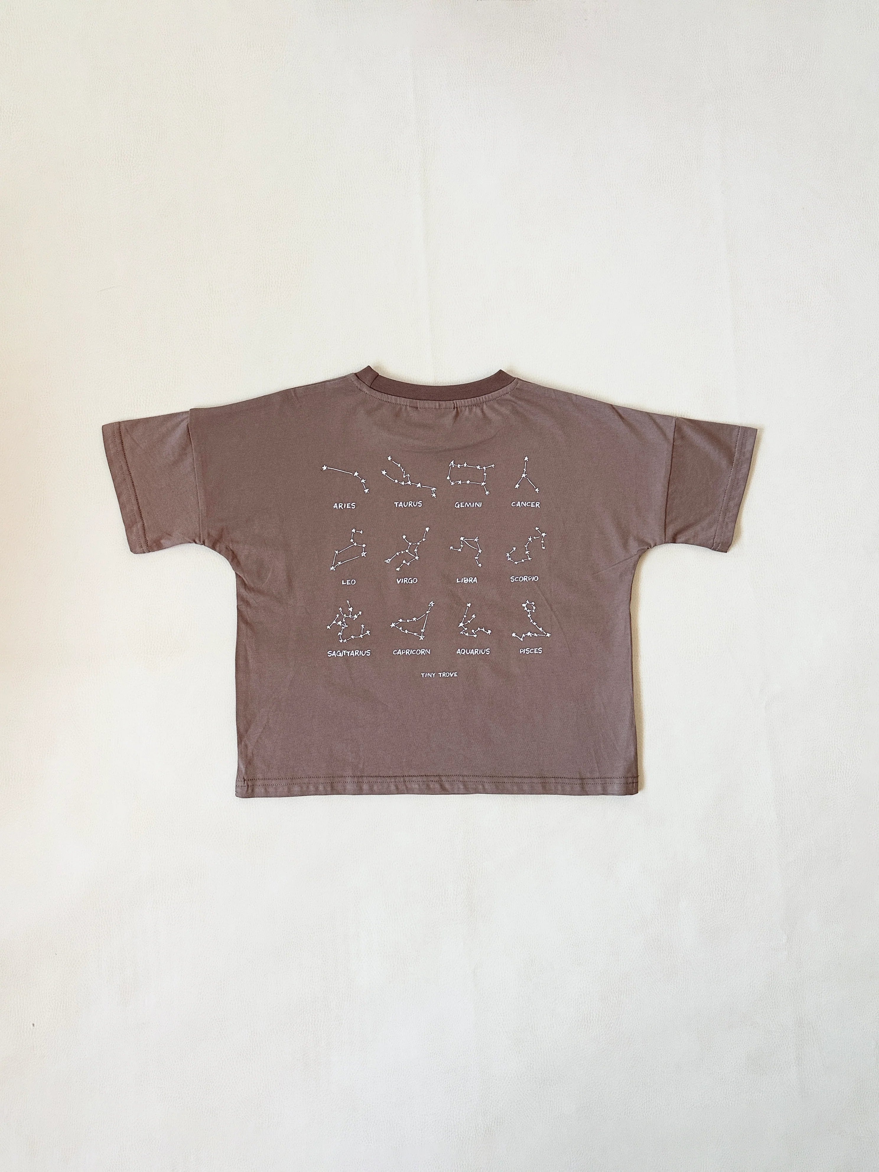 Stars Relaxed Tee- Mocha/White