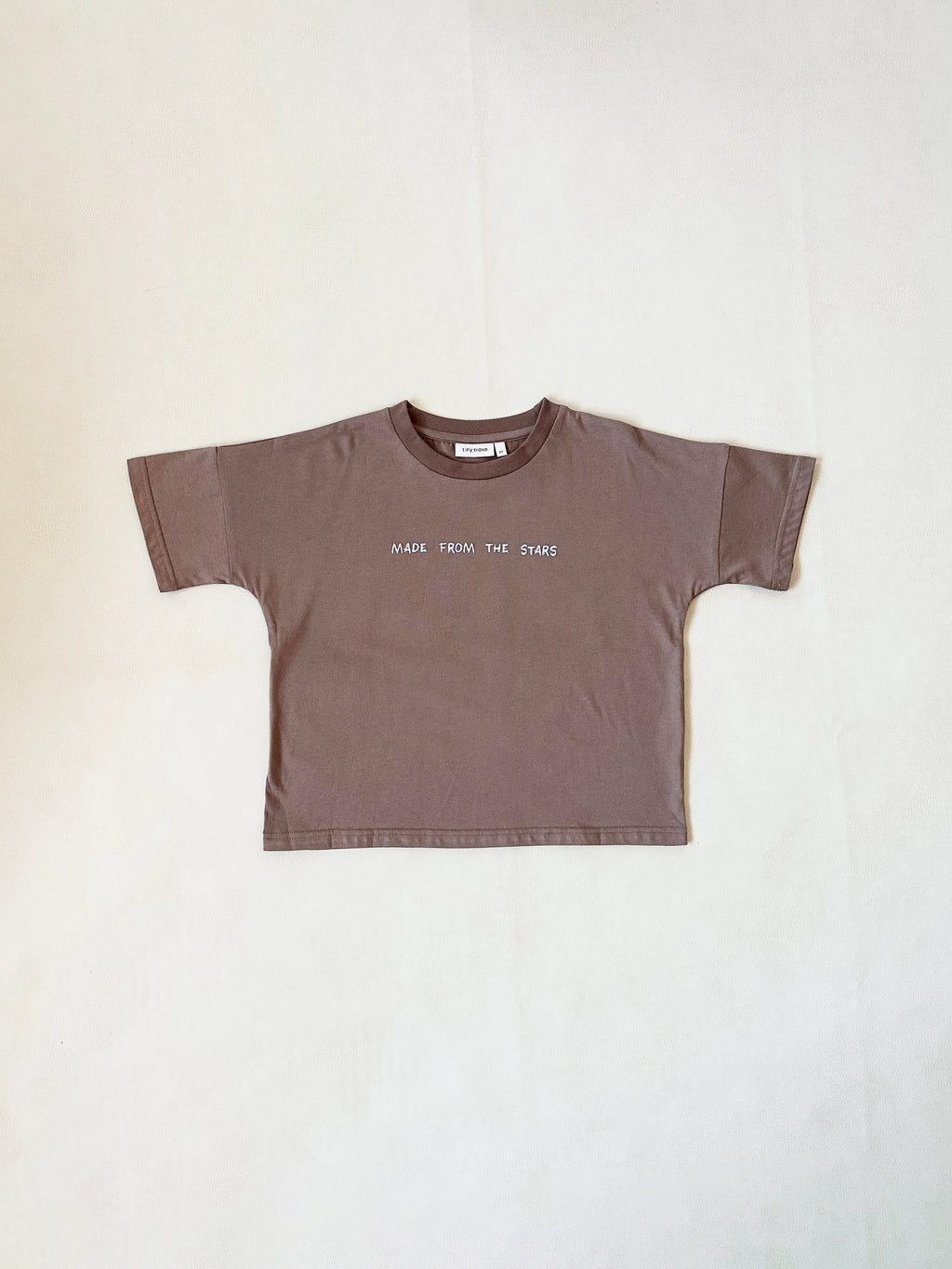 Stars Relaxed Tee- Mocha/White