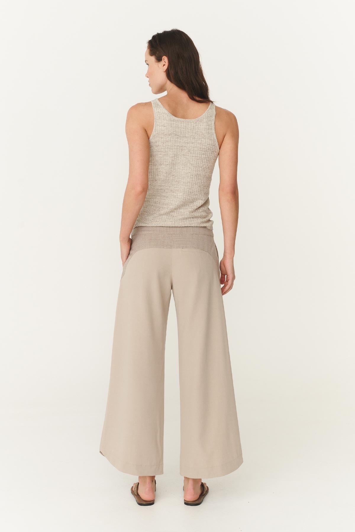 Surf Wide Crop Pants - Driftwood