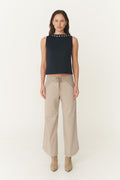 Surf Wide Crop Pants - Driftwood