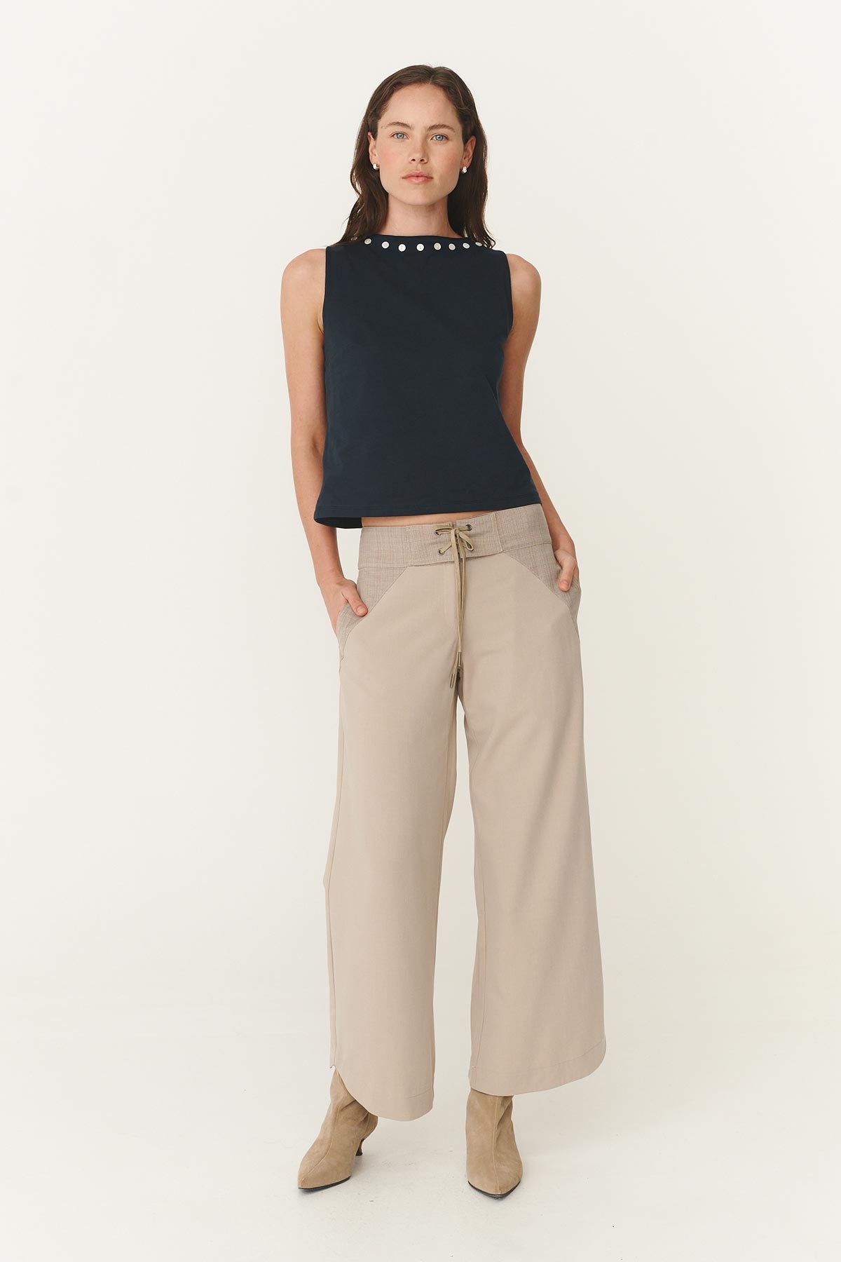 Surf Wide Crop Pants - Driftwood