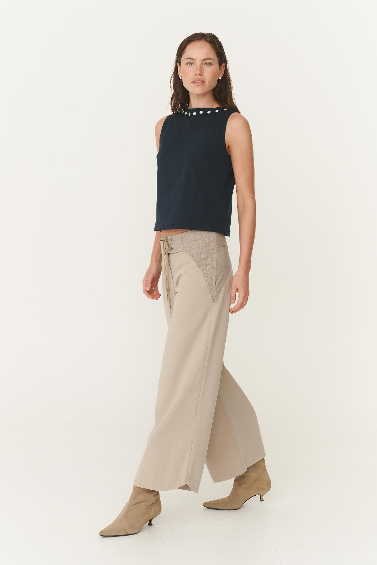 Surf Wide Crop Pants - Driftwood