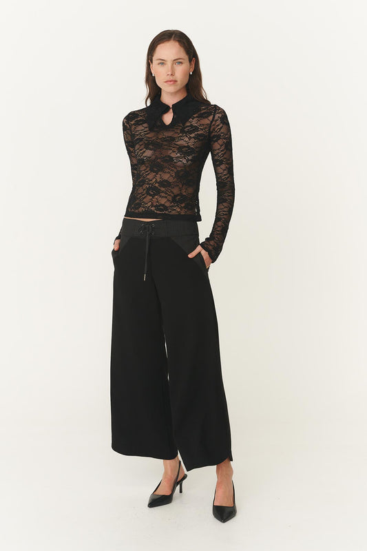 Surf Wide Crop Pants - Noir