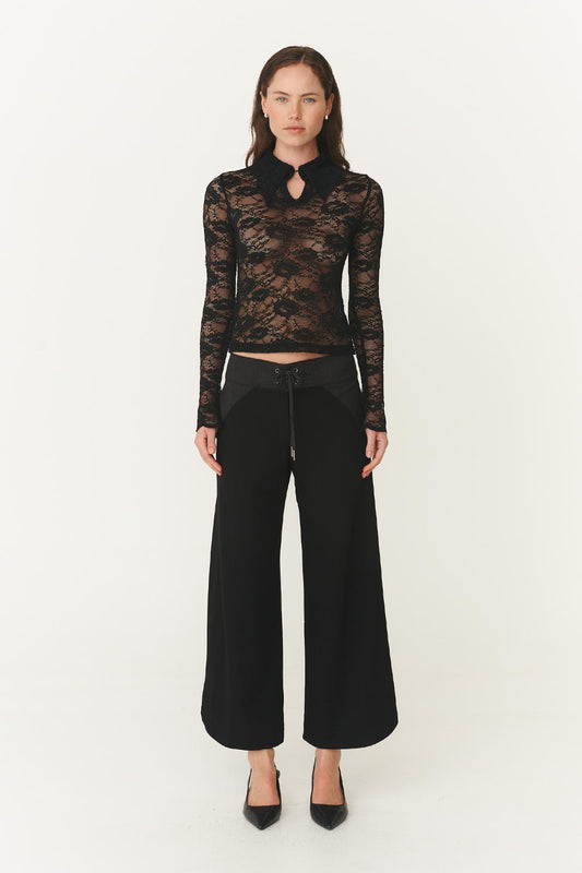 Surf Wide Crop Pants - Noir