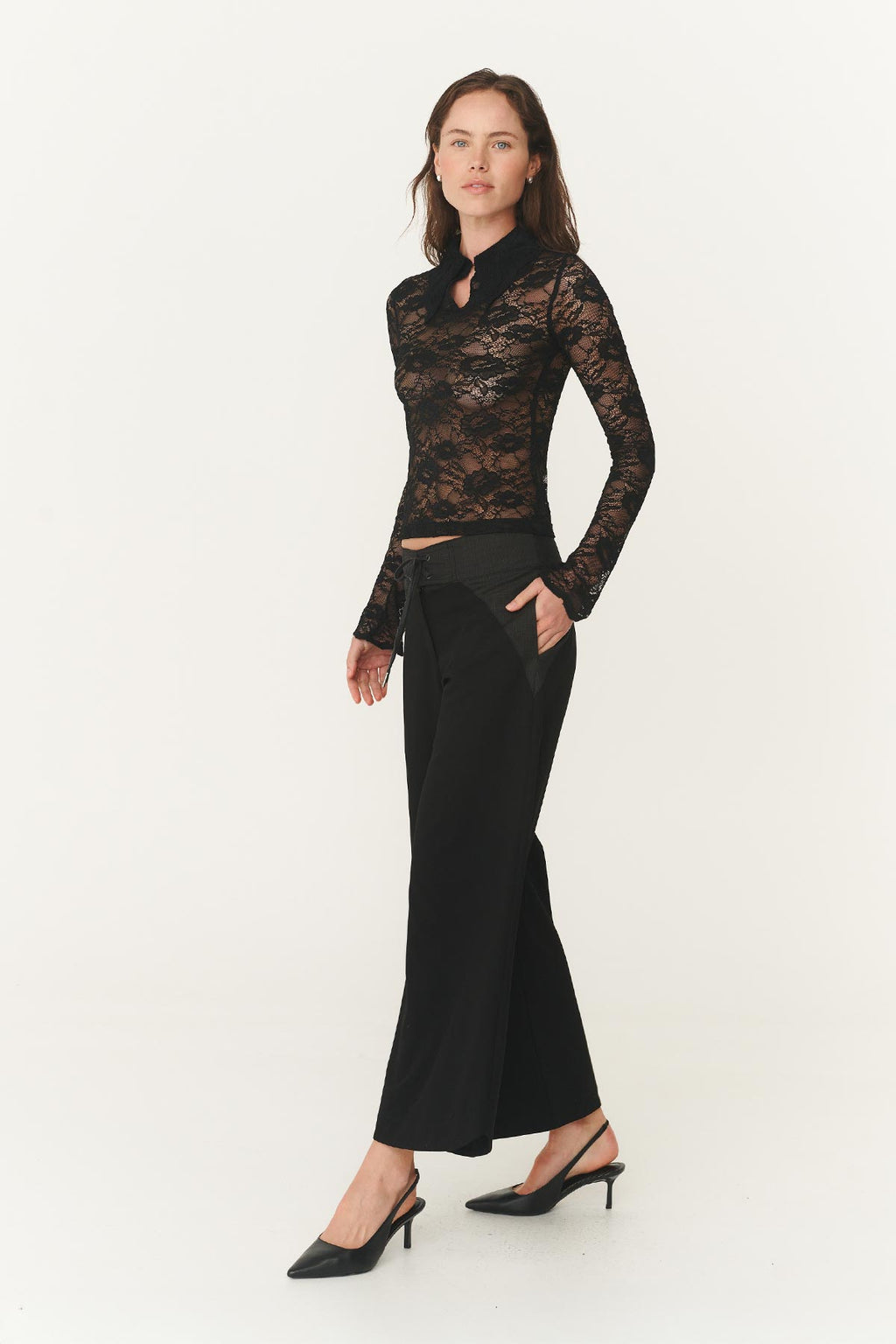 Surf Wide Crop Pants - Noir