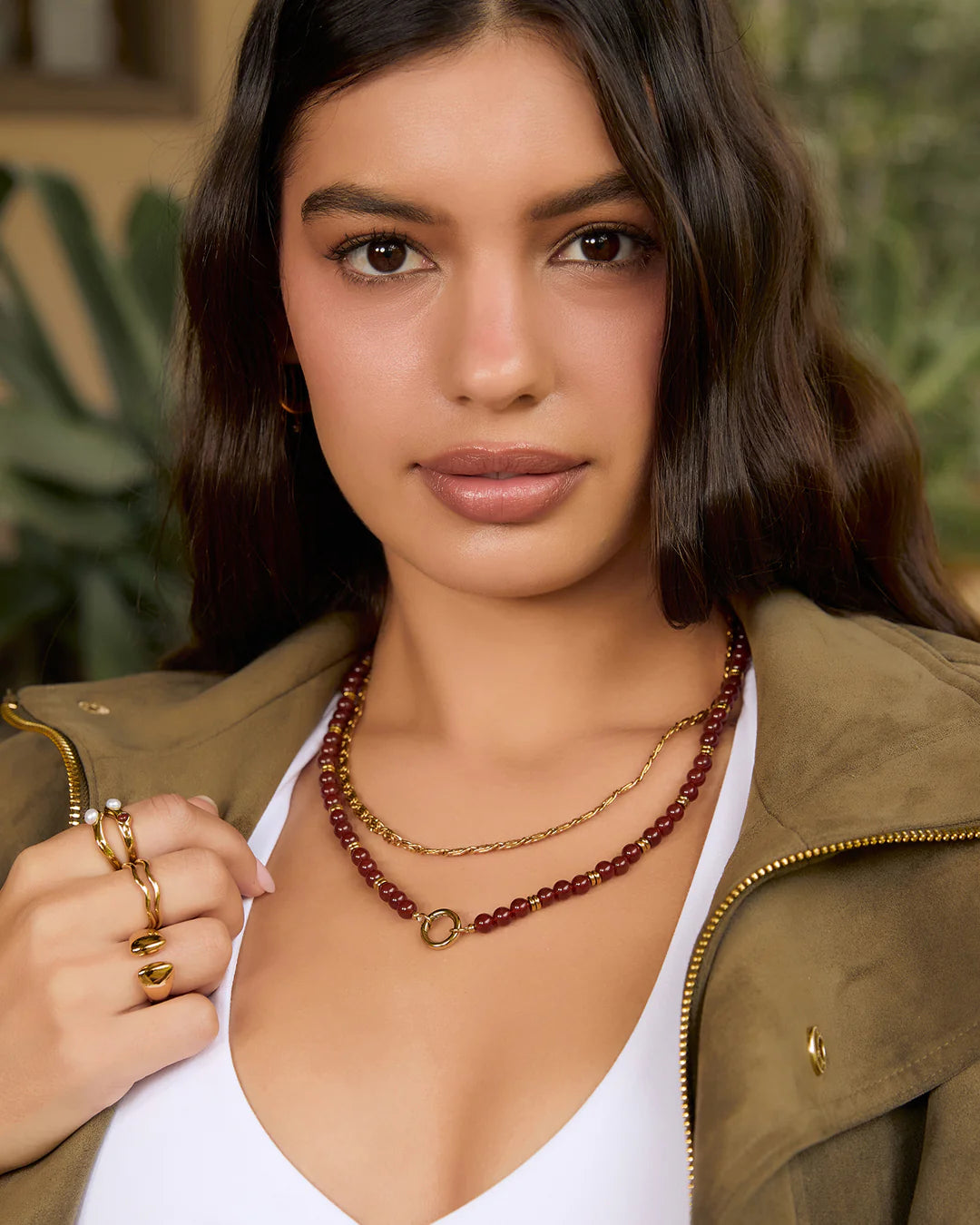 Tallulah Necklace - Red Agate