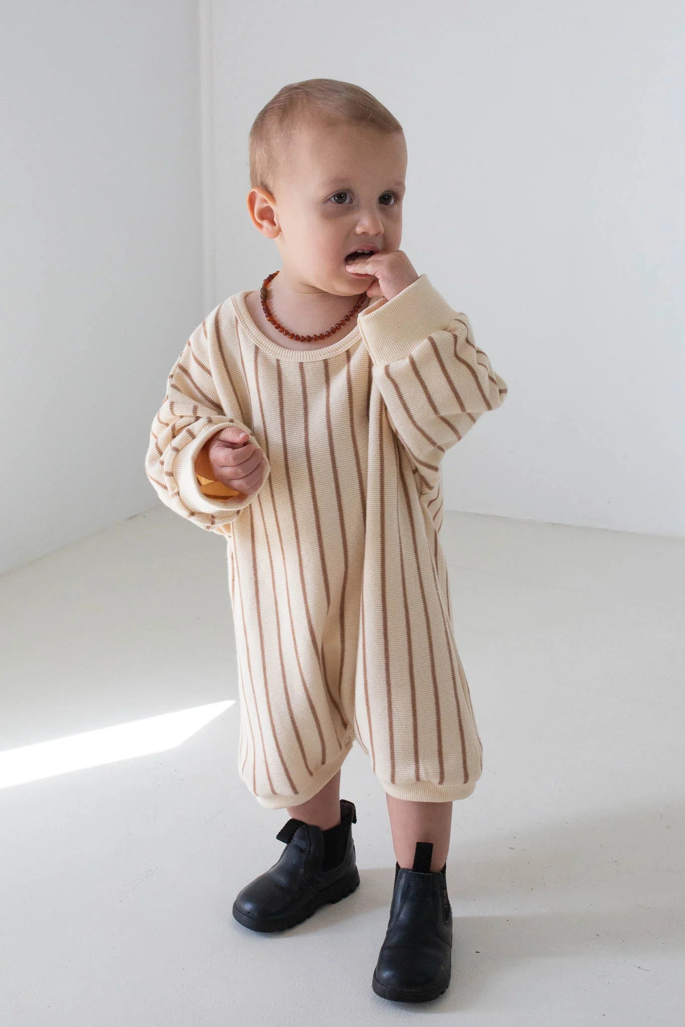 Addie Stripe Bodysuit- Cream/Latte Stripe