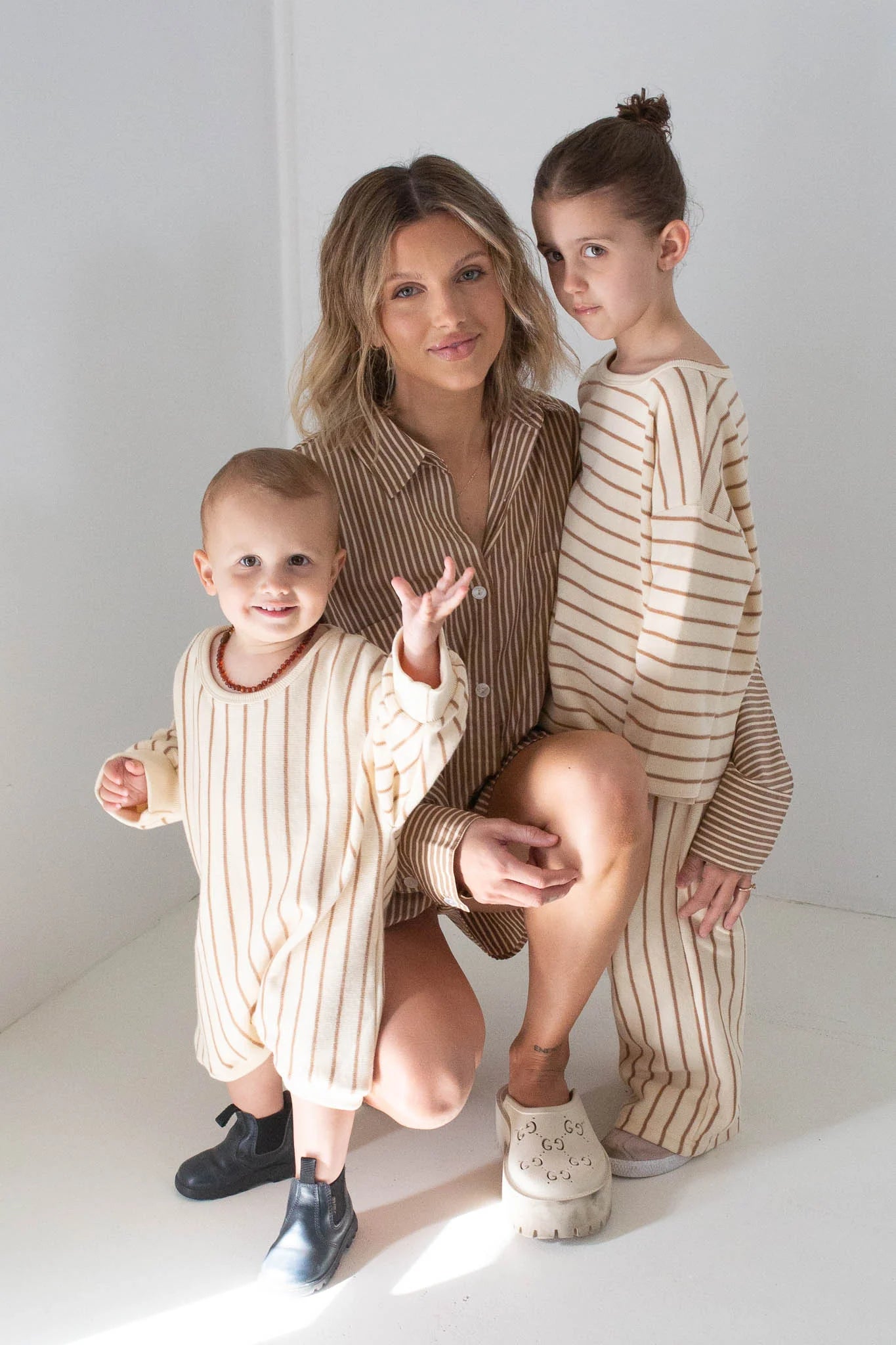 Addie Stripe Bodysuit- Cream/Latte Stripe