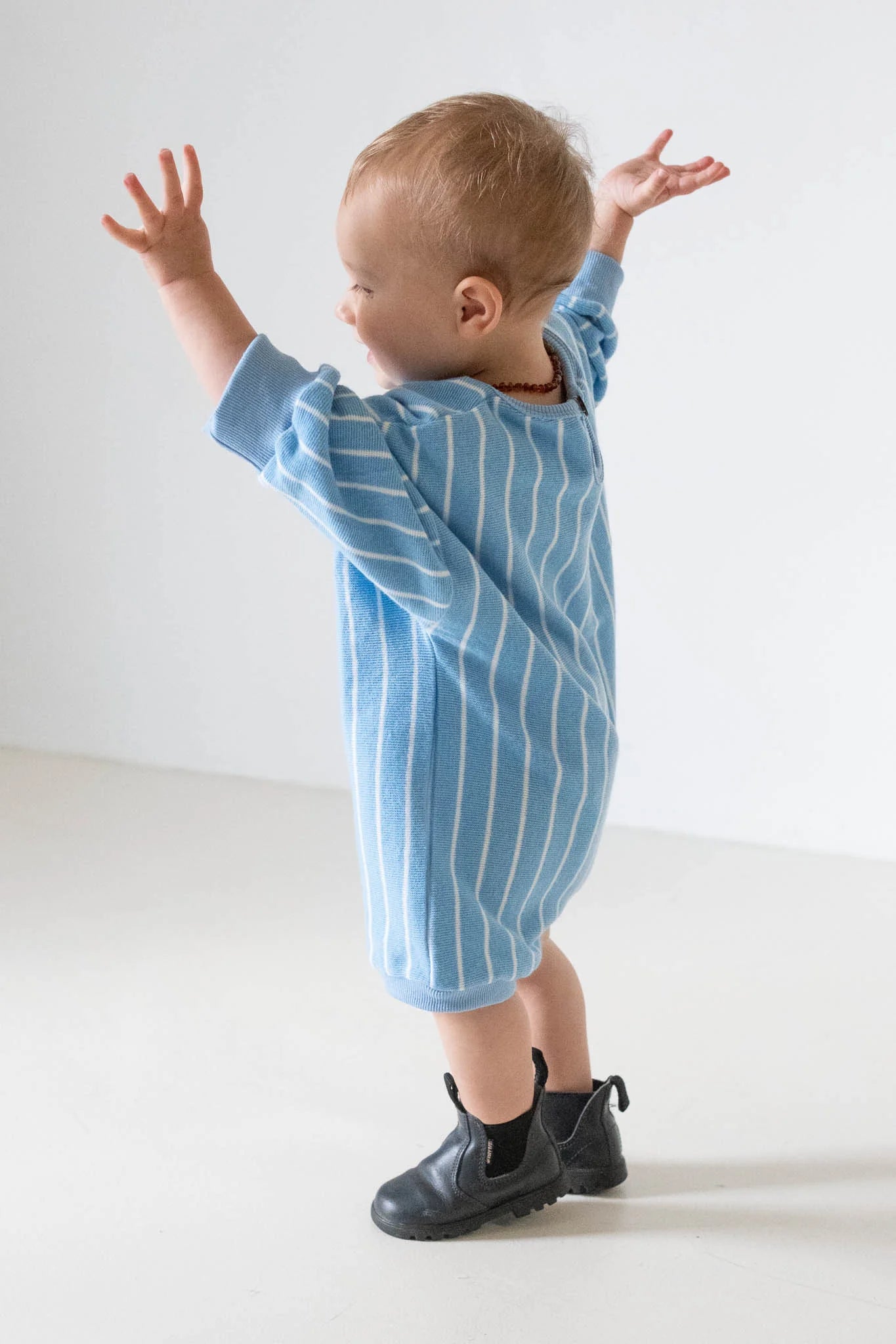 Addie Stripe Bodysuit- Blue/White Stripe