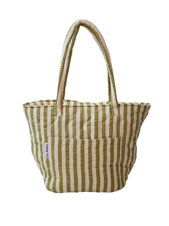 Pistachio Seersucker Quilted Bag