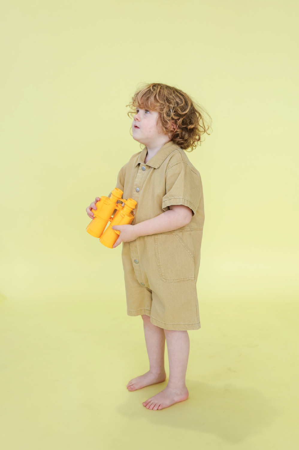 Organic Summer Short Boilersuit - Mustard
