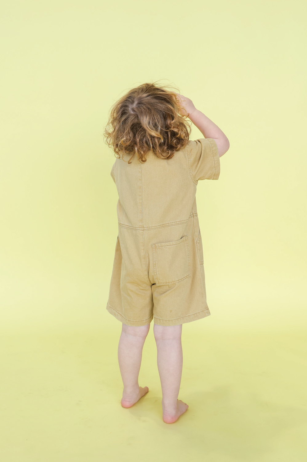Organic Summer Short Boilersuit - Mustard