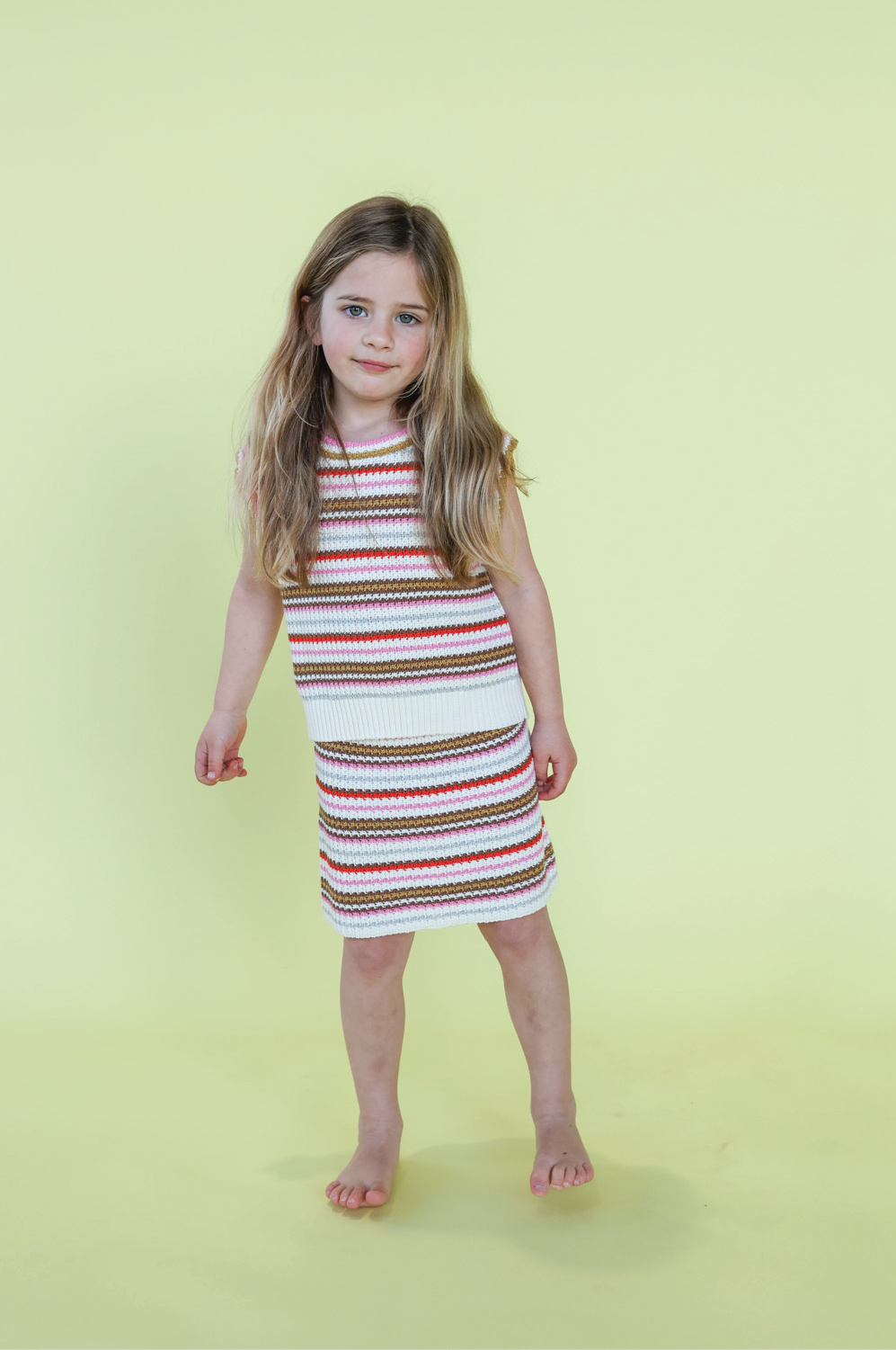 Organic Sunshine Stripe Knit Skirt