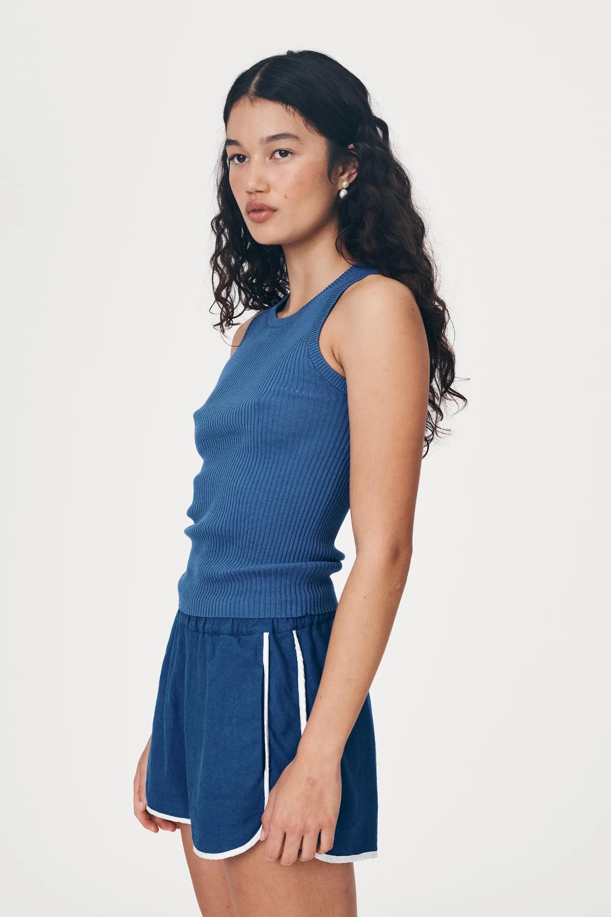 Vera Linen Shorts- Cobalt Blue