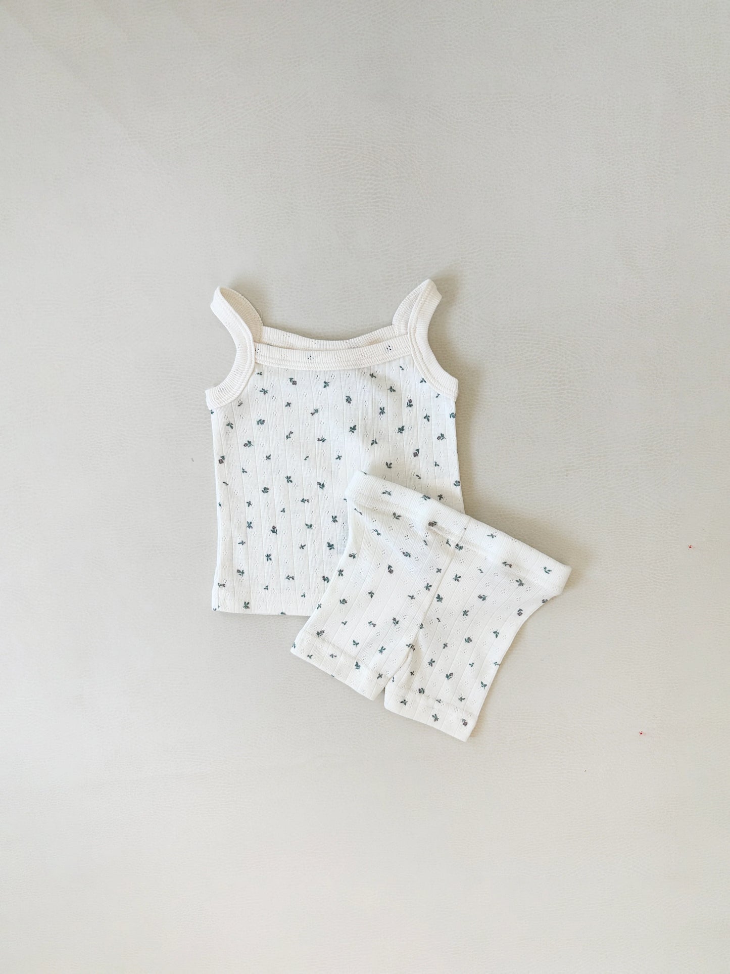 Vivi Rib Pointelle Set - Floral