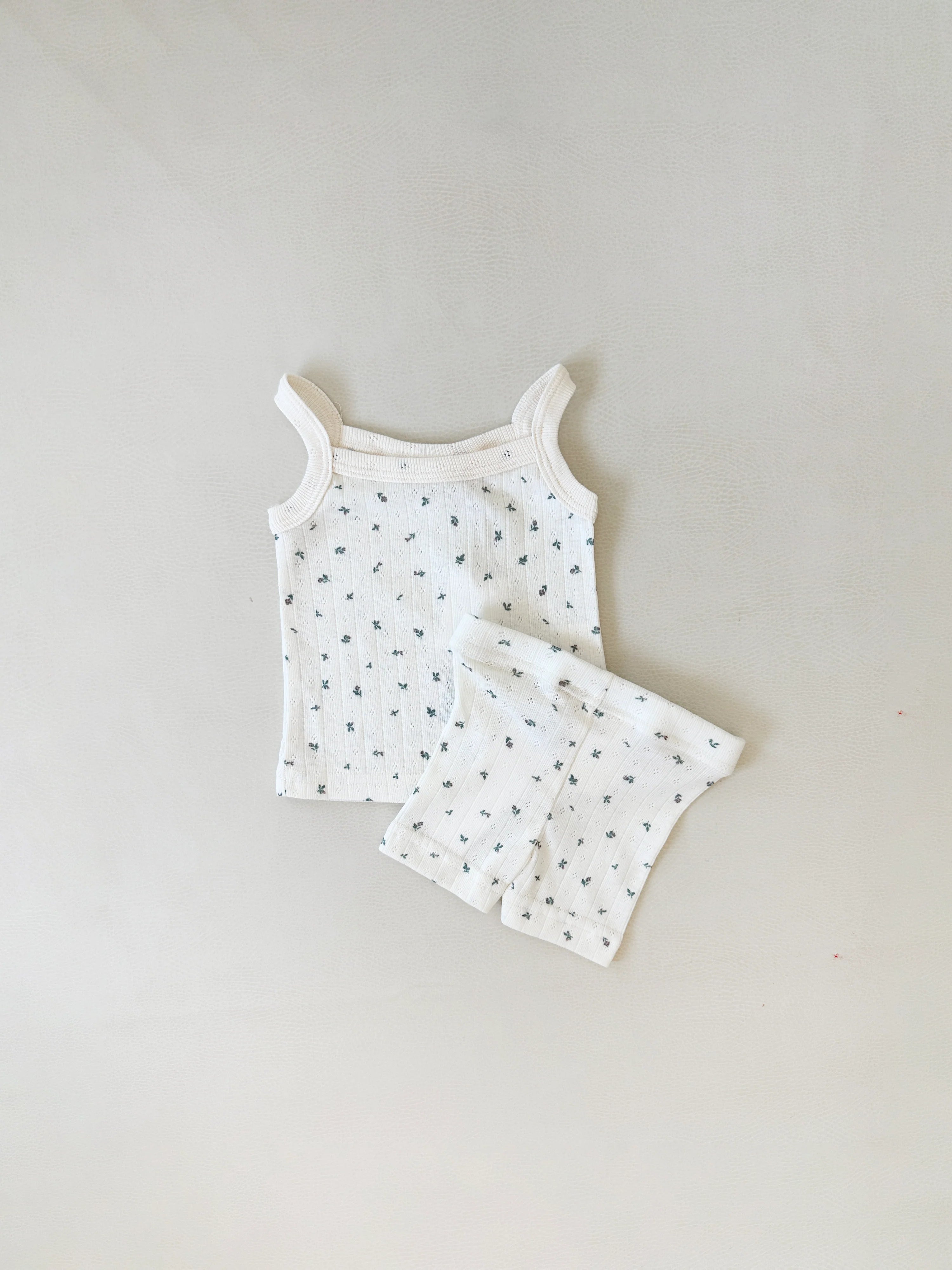 Vivi Rib Pointelle Set - Floral