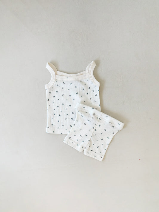 Vivi Rib Pointelle Set - Floral