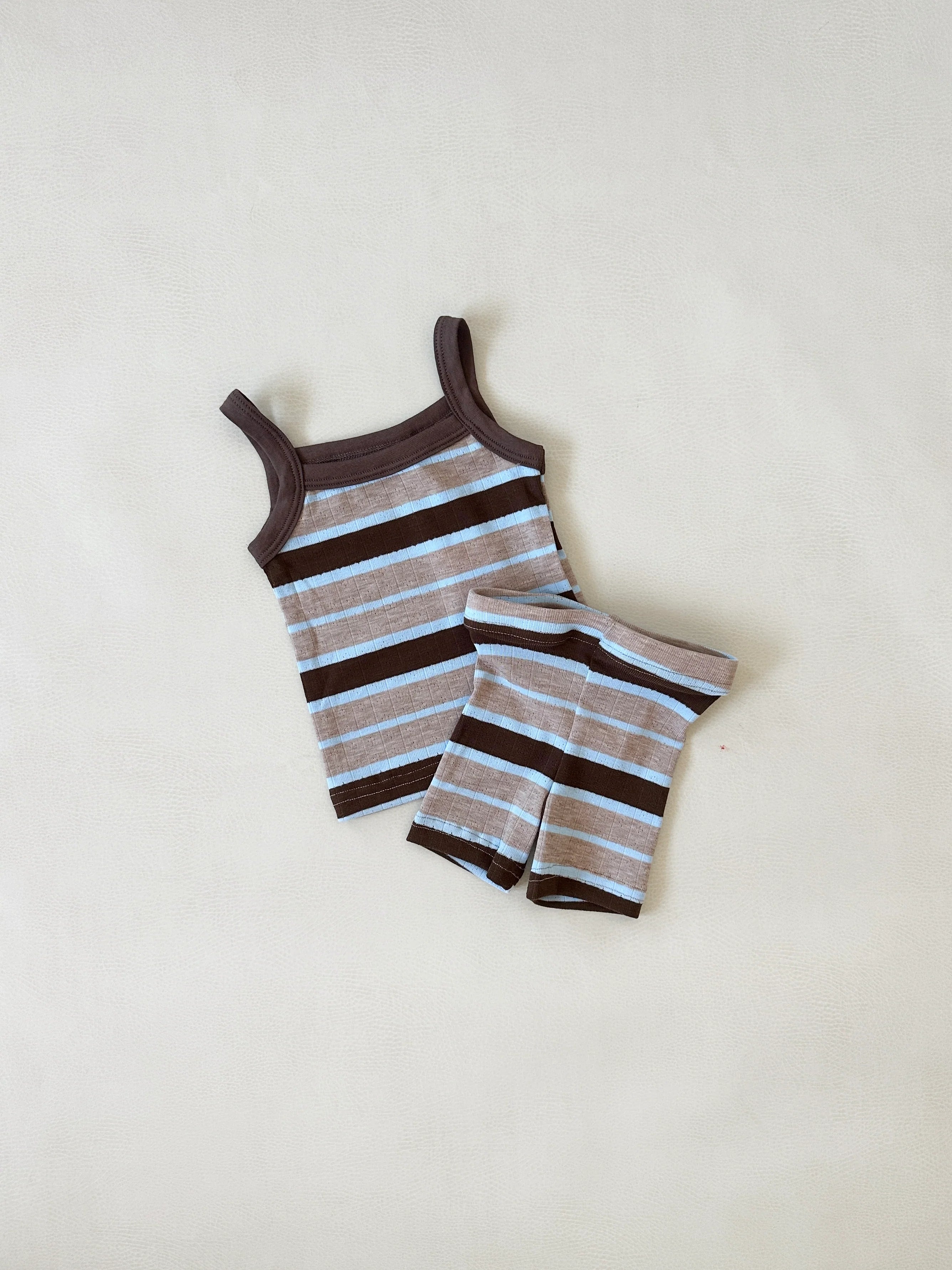 Vivi Rib Pointelle Set - Stripe