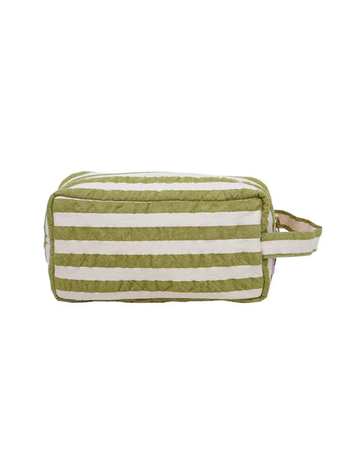 Pistachio Seersucker Stripe Dopp Kit