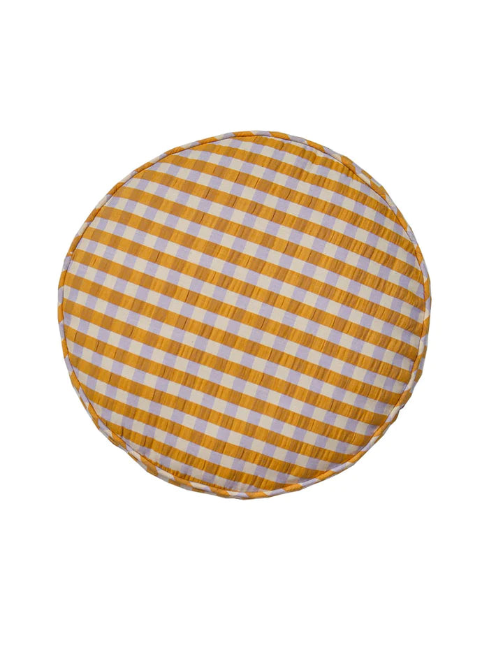 Mango Seersucker Round Cushion