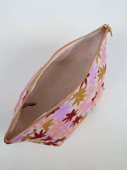 Peach Floral Cosmetic Case