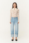 Walter Cuffed Straight Jeans - Faded Blue