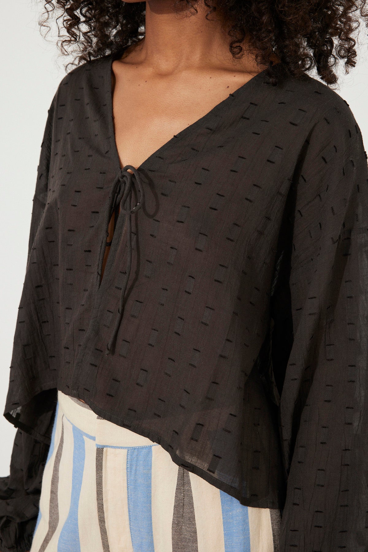 Black Bobby Wrap Top